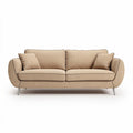 Canapé en tissu beige avec coussins dimensions 200 x 90 x 80cm