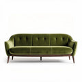 Canapé en velours vert avec structure en bois dimensions 200 x 90 x 85cm