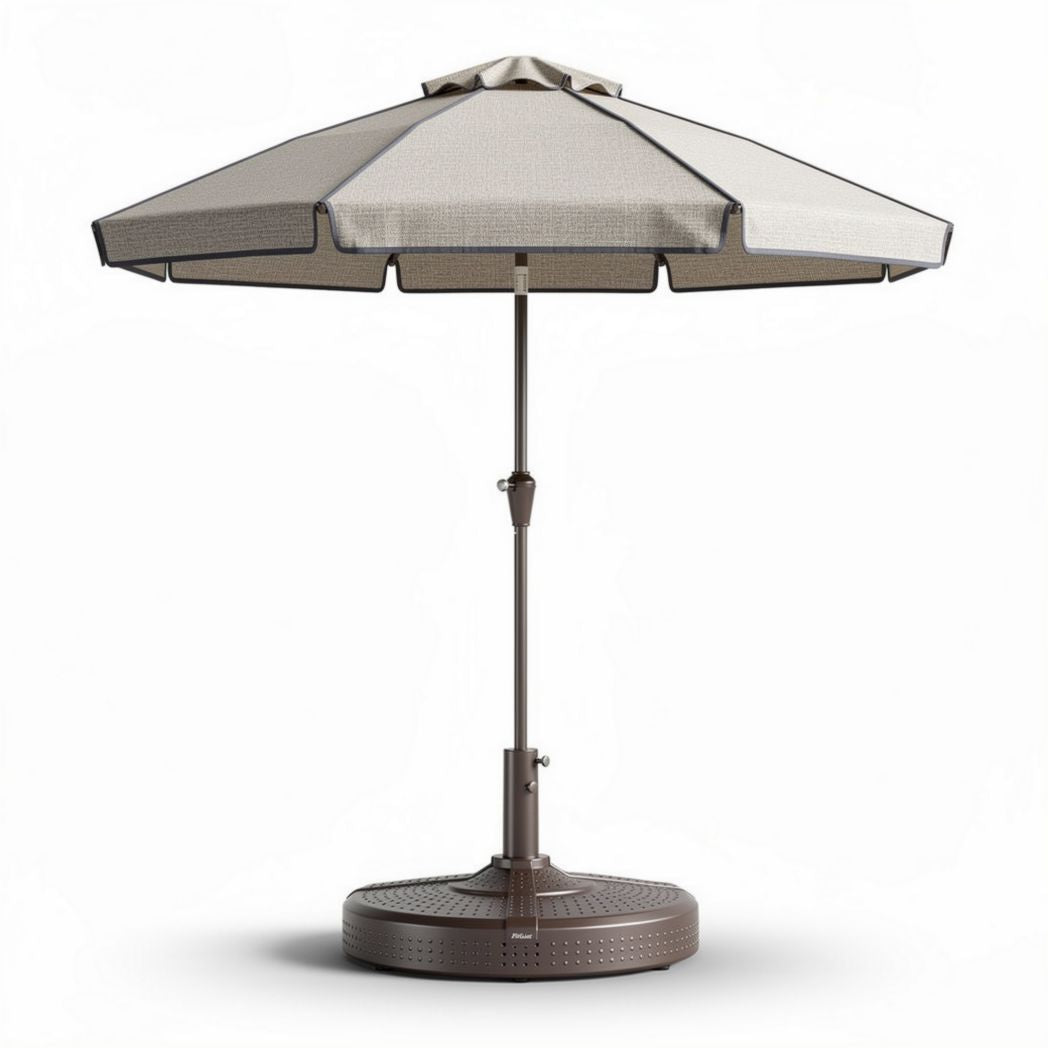 Parasol en tissu beige pour jardin avec structure en acier 240 x 240 x 250cm